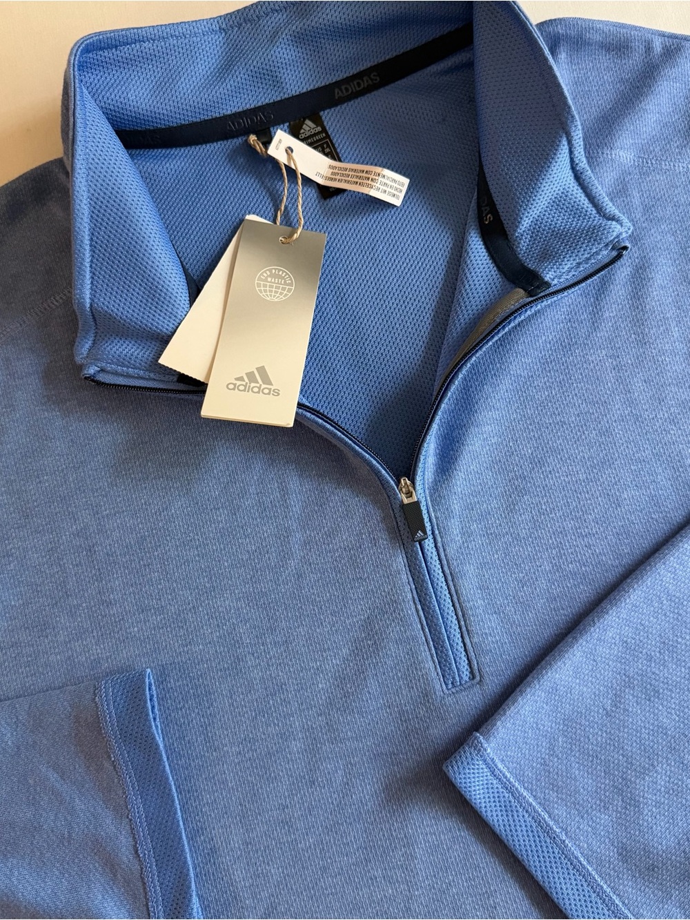 Adidas 3 Stripes 1/4 Zip Men 2XL Performance Preppy Pullover Golf Sweatshirt